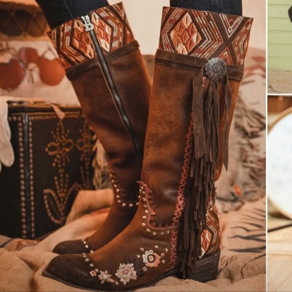 Old Gringo Double D Ranch Dream Weaver Suede Leather Western Boot Womens Size 10 - Picture 2 of 16